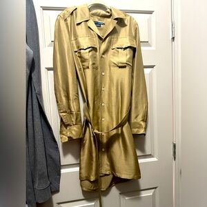 Ralph Lauren silk shirt dress with waist belt